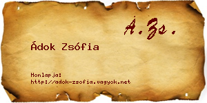 Ádok Zsófia névjegykártya